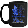 In September We Wear Blue Prostate Cancer Awareness Butterfly Mug Coffee Mug | Teecentury.com