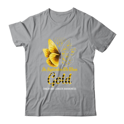 In September We Wear Gold Childhood Cancer Awareness Butterfly T-Shirt & Hoodie | Teecentury.com