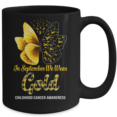 In September We Wear Gold Childhood Cancer Awareness Butterfly Mug Coffee Mug | Teecentury.com