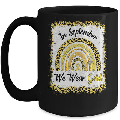 In September We Wear Gold Childhood Cancer Awareness Rainbow Mug Coffee Mug | Teecentury.com