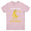 In September We Wear Gold Childhood Cancer Awareness T-Rex Youth Shirt | teecentury