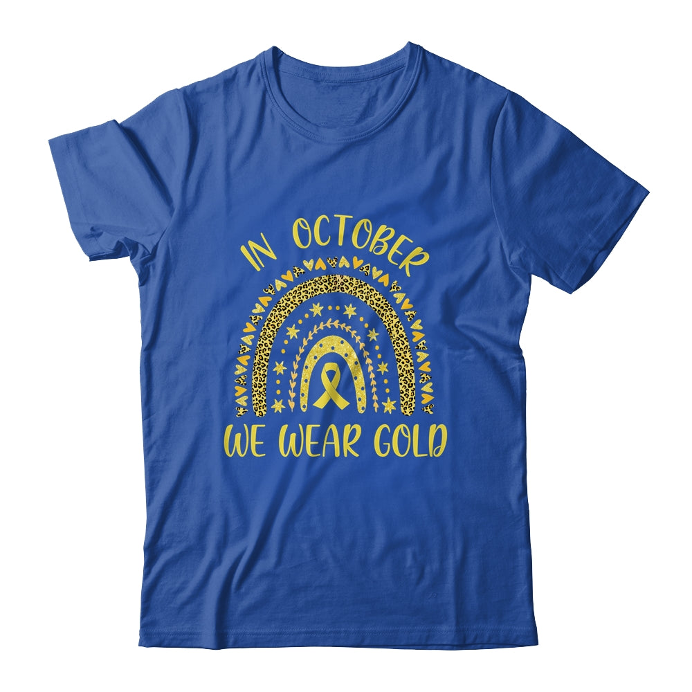 In September We Wear Gold Leopard Childhood Cancer Awareness T-Shirt & Hoodie | Teecentury.com