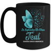 In September We Wear Teal And Purple Suicide Prevention Awareness Butterfly Mug Coffee Mug | Teecentury.com