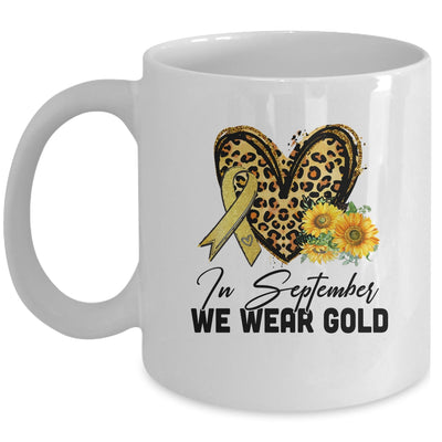 In September Wear Gold Childhood Cancer Awareness Sunflower Mug | teecentury