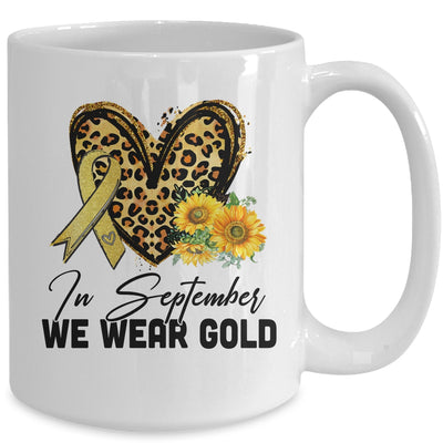 In September Wear Gold Childhood Cancer Awareness Sunflower Mug | teecentury