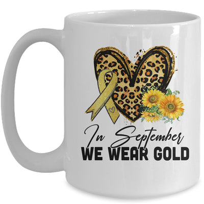 In September Wear Gold Childhood Cancer Awareness Sunflower Mug | teecentury