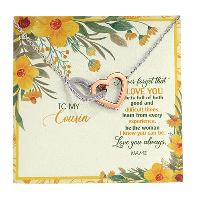 Personalized To My Cousin Necklace From Family Flower Never Forget That I Love You Cousin Birthday Christmas Graduation Customized Gift Box Message Card