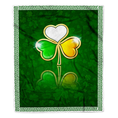 Irish Color Lucky Shamrock Happy St. Patrick's Day Fleece Blanket Blanket | Teecentury.com