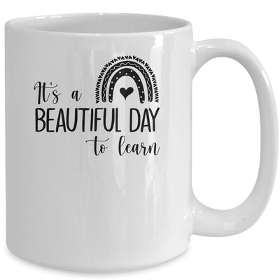 It's A Beautiful Day To Learn Rainbow Heart Mug Coffee Mug | Teecentury.com