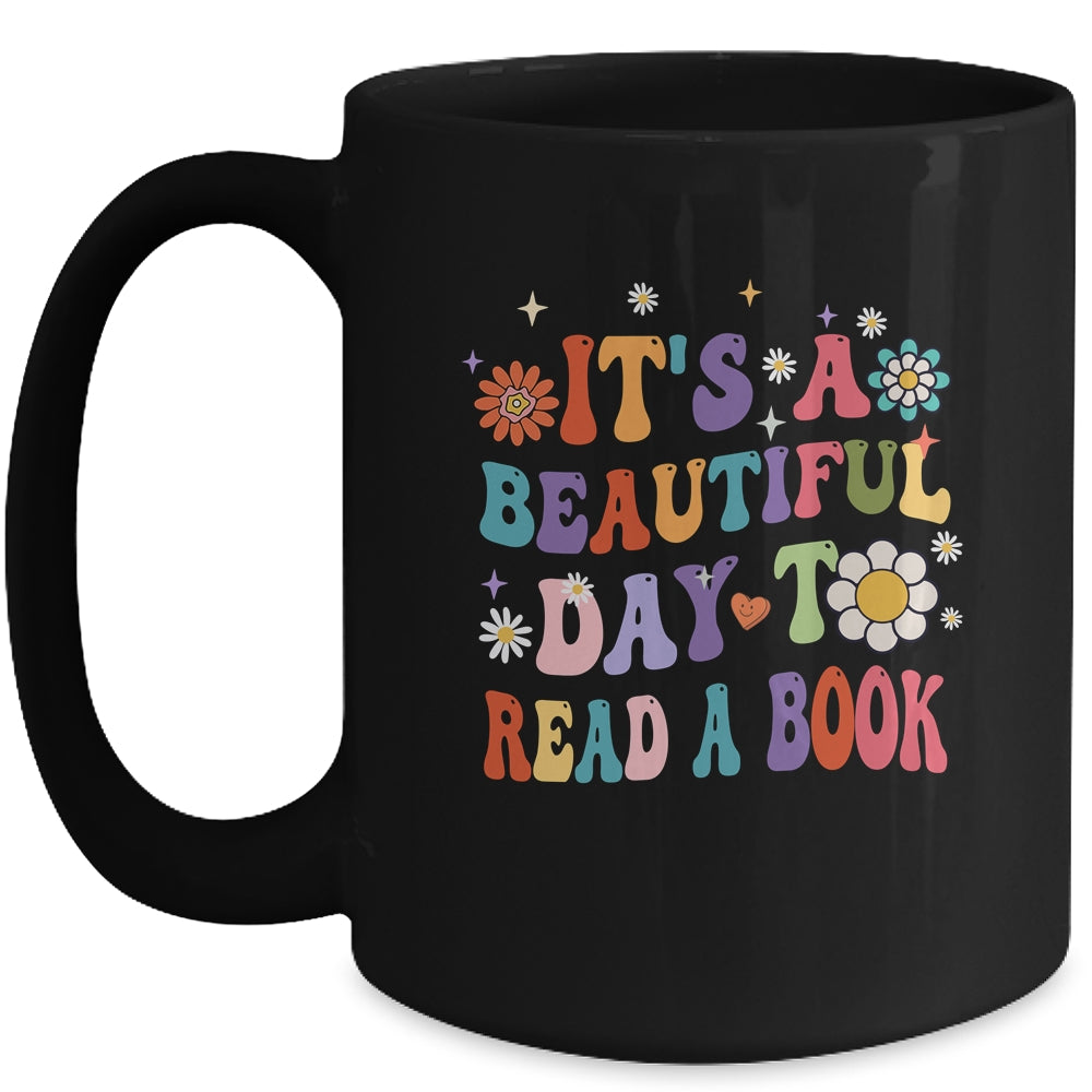 It's Beautiful Day To Read A Book Retro Teacher Students Mug | teecentury