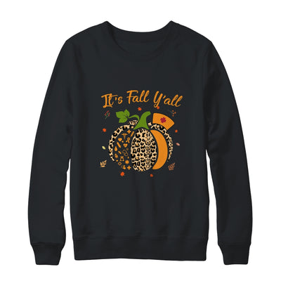 It's Fall Y'all Pumpkin Leopard Nurse Halloween Gift T-Shirt & Sweatshirt | Teecentury.com