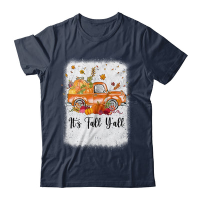 It's Fall Y'all Pumpkin Truck Autumn Tree Bleached Leopard Shirt & Long Sleeve | teecentury