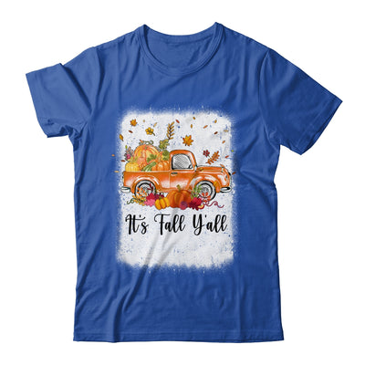 It's Fall Y'all Pumpkin Truck Autumn Tree Bleached Leopard Shirt & Long Sleeve | teecentury
