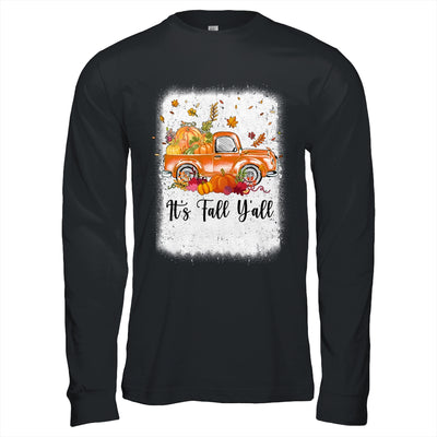 It's Fall Y'all Pumpkin Truck Autumn Tree Bleached Leopard Shirt & Long Sleeve | teecentury