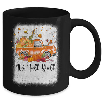 It's Fall Y'all Pumpkin Truck Autumn Tree Bleached Leopard Mug | teecentury
