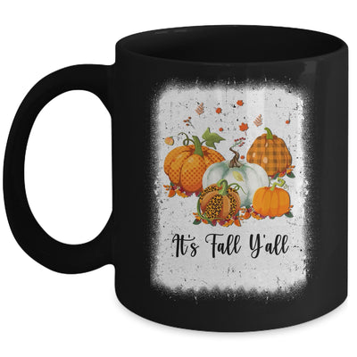 It's Fall Y'all Women Halloween Bleached Leopard Pumpkin Mug | teecentury