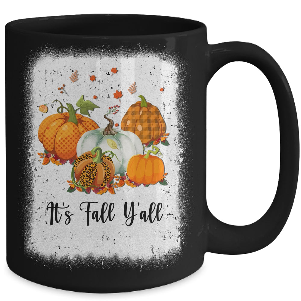 It's Fall Y'all Women Halloween Bleached Leopard Pumpkin Mug | teecentury