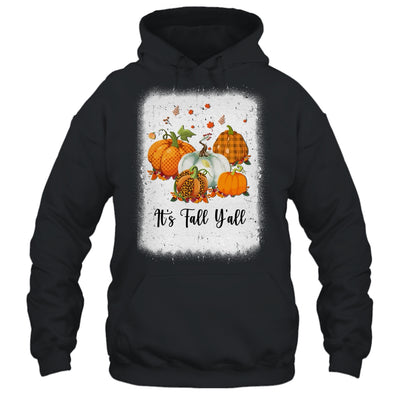 It's Fall Y'all Women Halloween Bleached Leopard Pumpkin Shirt & Hoodie | teecentury