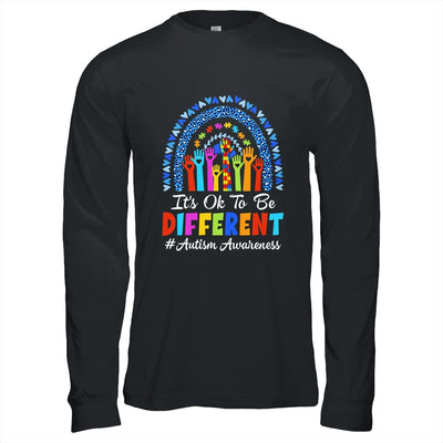 It's Ok To Be Different Autism Awareness Leopard Rainbow Shirt & Hoodie | teecentury
