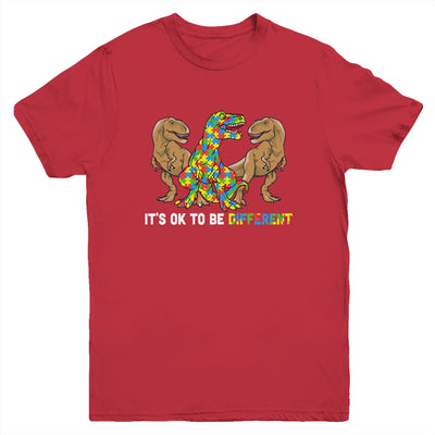It's Ok To Be Different Dinosaur Autism Awareness Gifts Youth Youth Shirt | Teecentury.com