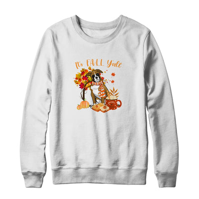 Its Fall Yall Boxer Dog Halloween Autumn T-Shirt & Sweatshirt | Teecentury.com