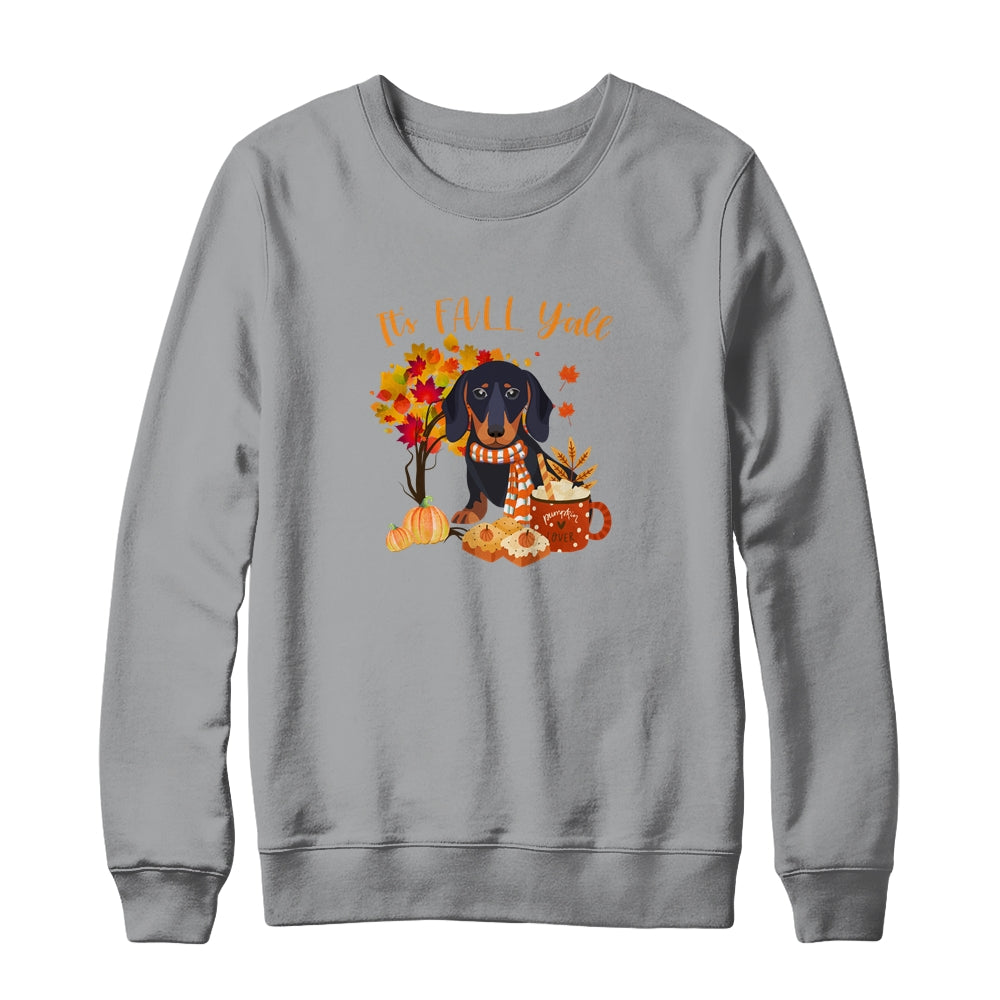 Its Fall Yall Dachshund Dog Halloween Autumn T-Shirt & Sweatshirt | Teecentury.com
