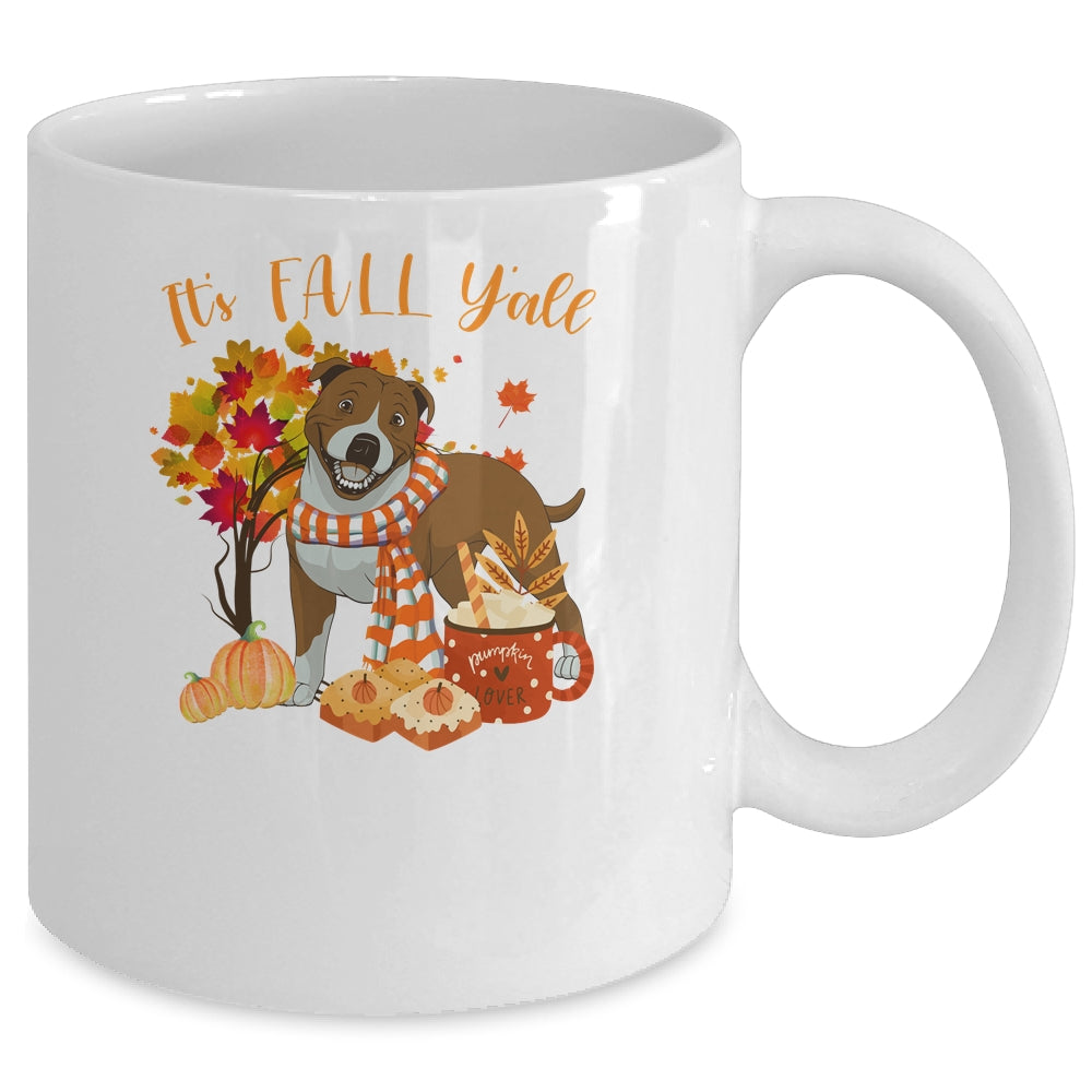 Its Fall Yall Pitbull Dog Halloween Autumn Mug Coffee Mug | Teecentury.com