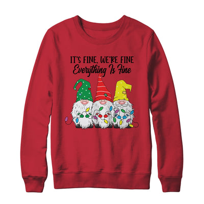 Its Fine Were Fine Everything is Fine Gnome Christmas Lights T-Shirt & Sweatshirt | Teecentury.com