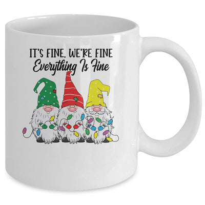 Its Fine Were Fine Everything is Fine Gnome Christmas Lights Mug Coffee Mug | Teecentury.com