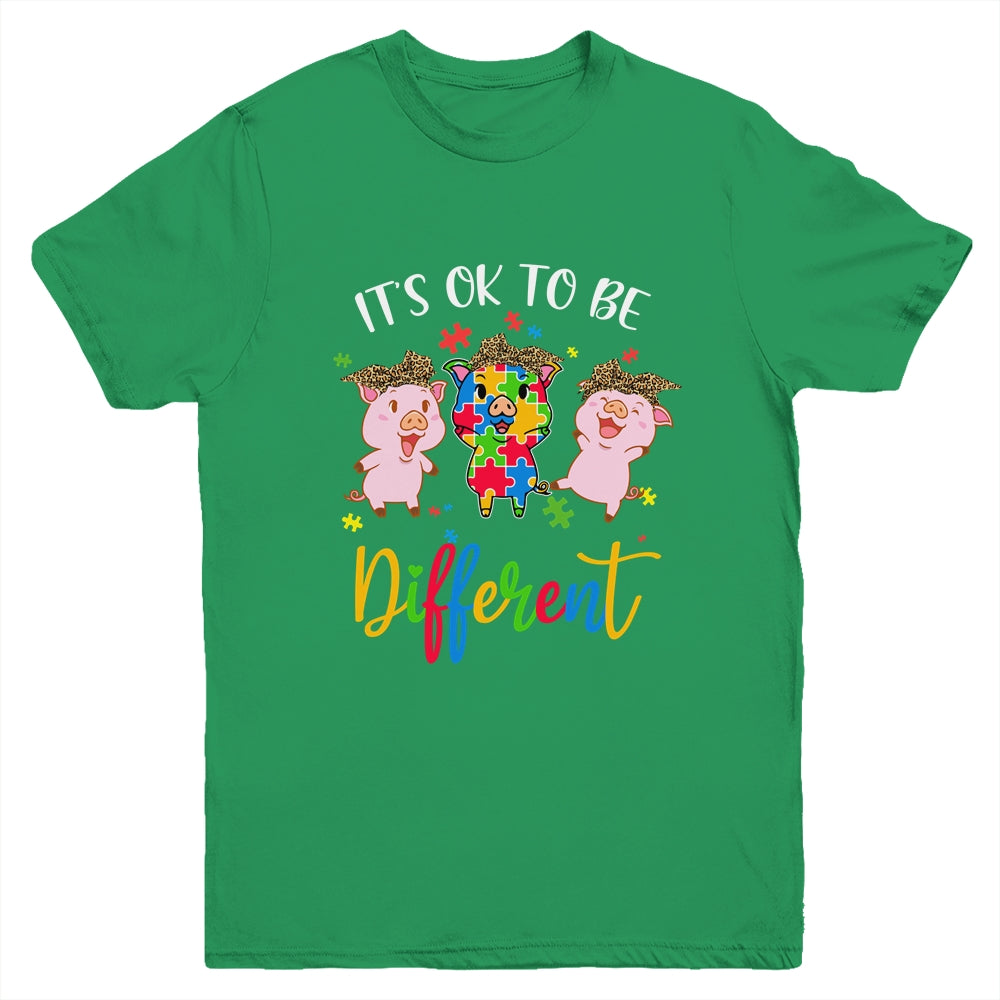 Its Ok To Be Different Pigs Autism Awareness Month Youth Youth Shirt | Teecentury.com