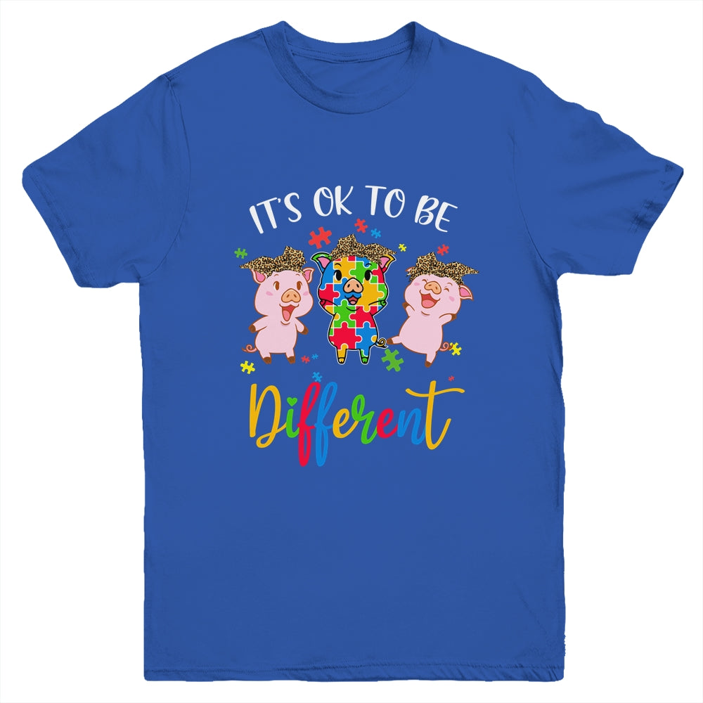 Its Ok To Be Different Pigs Autism Awareness Month Youth Youth Shirt | Teecentury.com