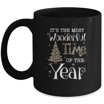 Its The Most Wonderful Time The Year Leopard Plaid Christmas Tree Mug Coffee Mug | Teecentury.com