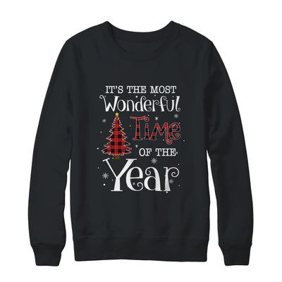 Its The Most Wonderful Time The Year Red Plaid Christmas Tree T-Shirt & Sweatshirt | Teecentury.com