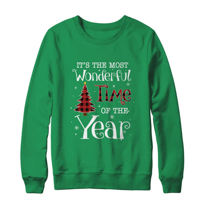 Its The Most Wonderful Time The Year Red Plaid Christmas Tree T-Shirt & Sweatshirt | Teecentury.com