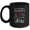 Its The Most Wonderful Time The Year Red Plaid Christmas Tree Mug Coffee Mug | Teecentury.com