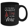 Its The Most Wonderful Time The Year Red Plaid Christmas Tree Mug Coffee Mug | Teecentury.com