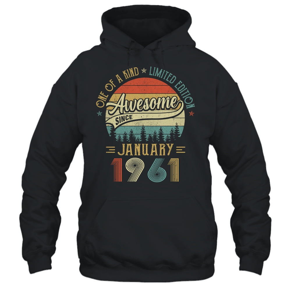 January 1961 Vintage 61 Years Old Retro 61th Birthday Gift T-Shirt & Hoodie | Teecentury.com
