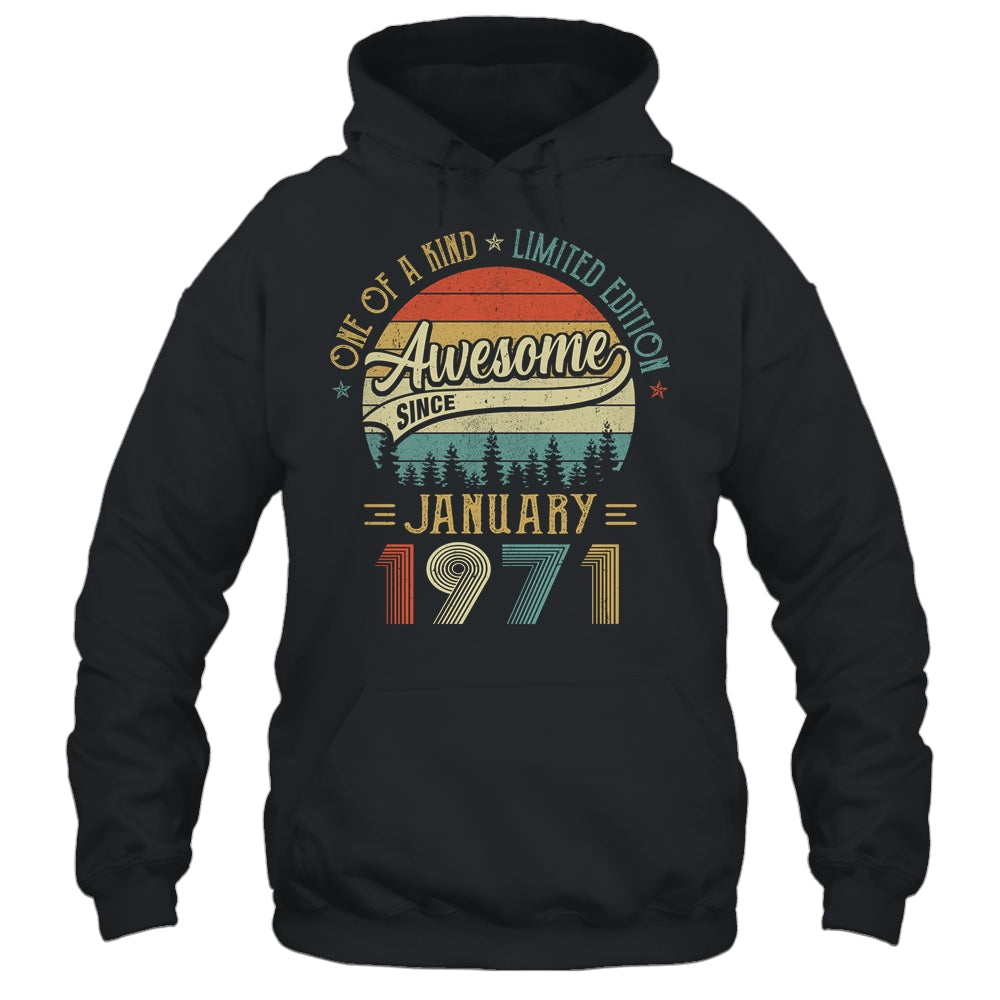 January 1971 Vintage 51 Years Old Retro 51th Birthday Gift T-Shirt & Hoodie | Teecentury.com