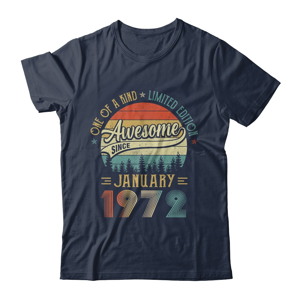 January 1972 Vintage 50 Years Old Retro 50th Birthday T-Shirt & Hoodie | Teecentury.com