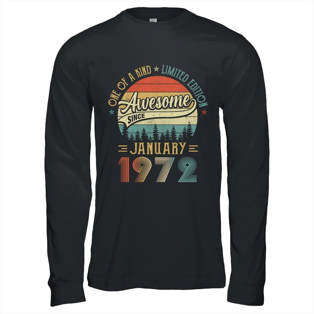 January 1972 Vintage 50 Years Old Retro 50th Birthday T-Shirt & Hoodie | Teecentury.com