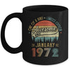 January 1972 Vintage 50 Years Old Retro 50th Birthday Mug Coffee Mug | Teecentury.com