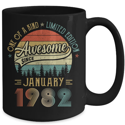 January 1982 Vintage 40 Years Old Retro 40th Birthday Mug Coffee Mug | Teecentury.com