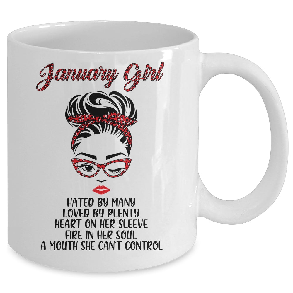 January Girl Hated By Many Loved By Plenty Leopard Women Mug Coffee Mug | Teecentury.com