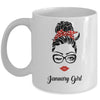 January Girl Woman Face Wink Eyes Lady Face Birthday Gift Mug Coffee Mug | Teecentury.com