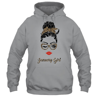 January Girl Woman Lips Eyes Lady Leopard Birthday Gift T-Shirt & Tank Top | Teecentury.com