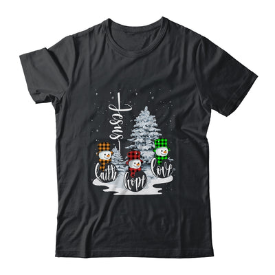 Jesus Faith Hope Love Snowman Funny Xmas For Christian T-Shirt & Sweatshirt | Teecentury.com