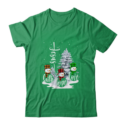 Jesus Faith Hope Love Snowman Funny Xmas For Christian T-Shirt & Sweatshirt | Teecentury.com