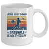 Jesus Is My Savior Baseball Is My Therapy Vintage Christian Gift Mug Coffee Mug | Teecentury.com