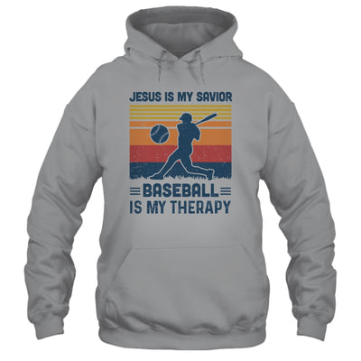 Jesus Is My Savior Baseball Is My Therapy Vintage Christian Gift T-Shirt & Hoodie | Teecentury.com