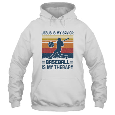 Jesus Is My Savior Baseball Is My Therapy Vintage Christian Gift T-Shirt & Hoodie | Teecentury.com